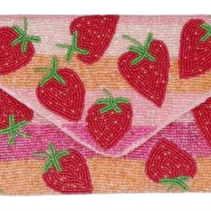 Strawberry Seed Beaded Clutch